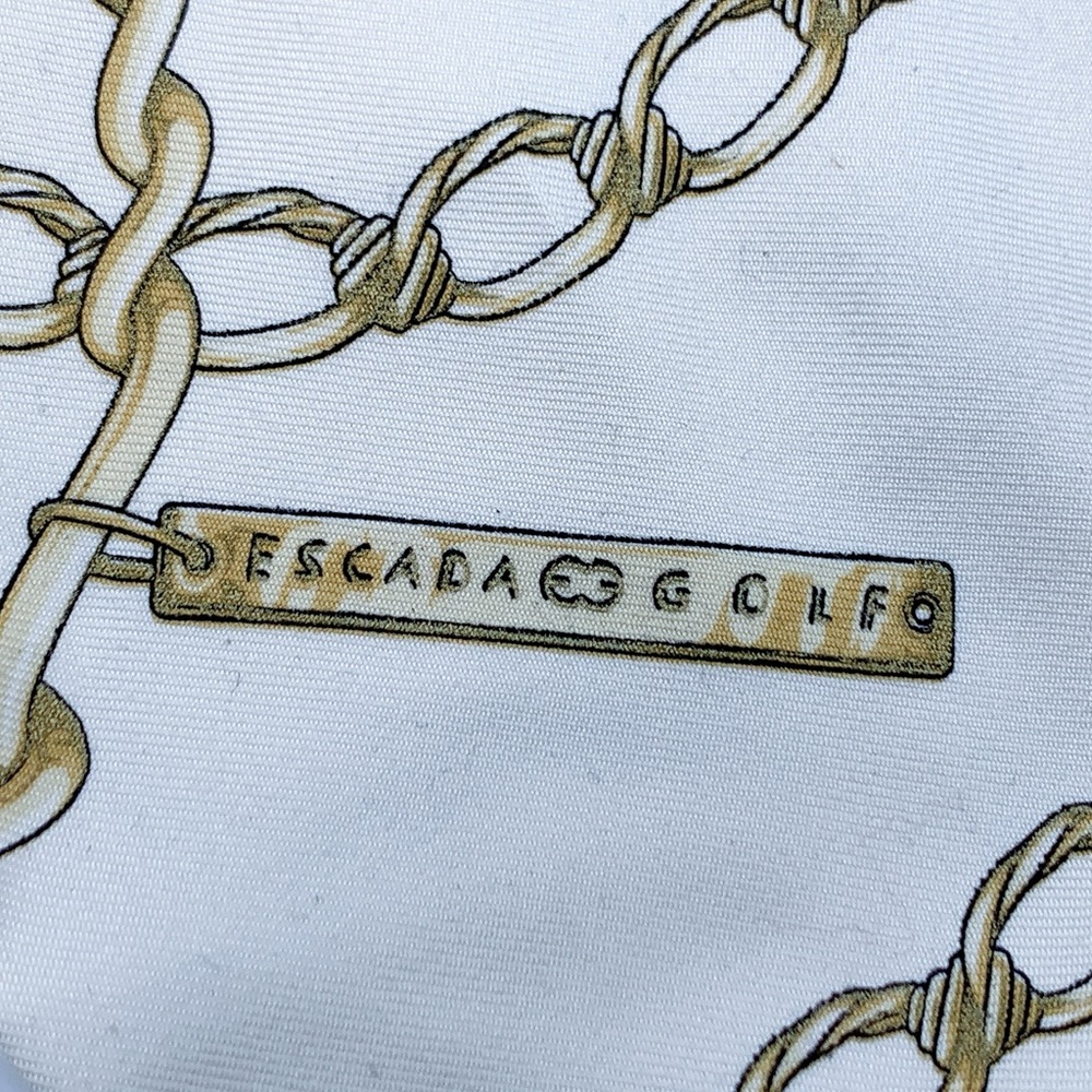Escada Gold Chainlink Pattern Scarf - Picture 4 of 5